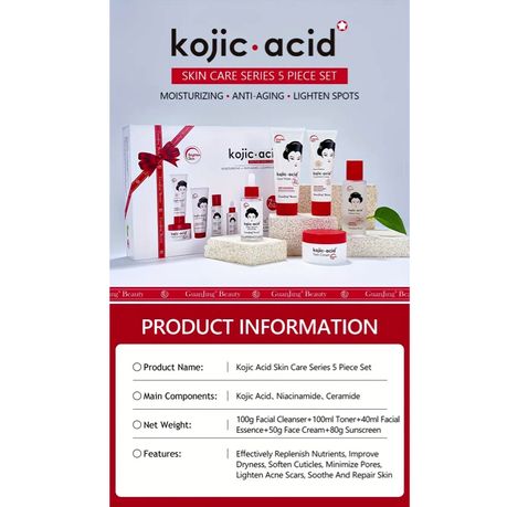 GuanJing Beauty Kojic Acid Skin Care Series 5 Piece Set